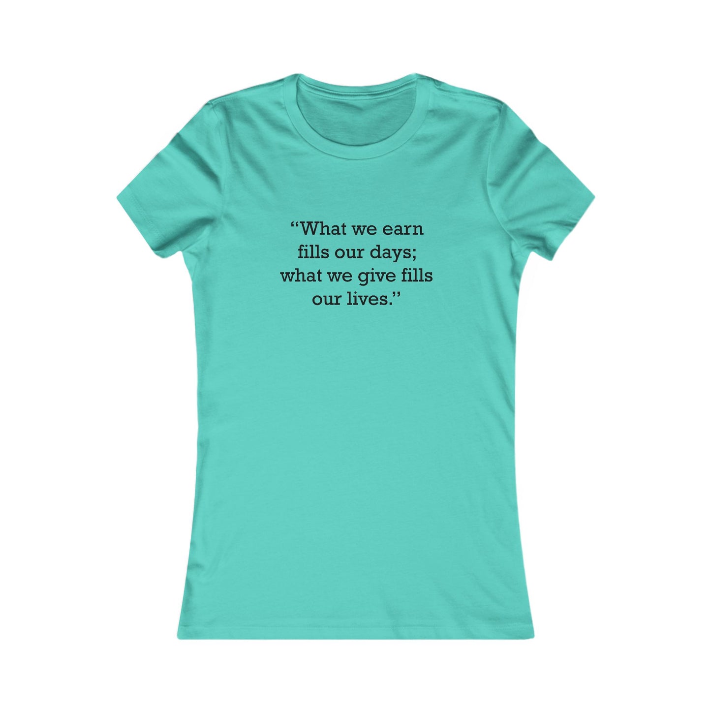 Quote 33 What We Earn Vintage Retro Womens Fitted Ringspun Cotton Tee - Black Logo