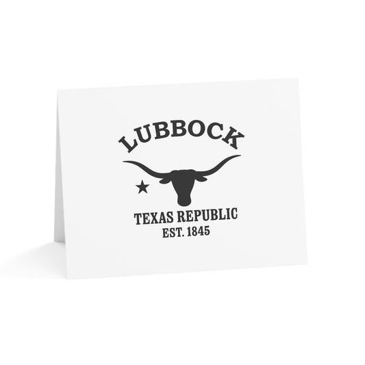 Lubbock Texas Vintage Retro Thank You Card Set - Black Logo