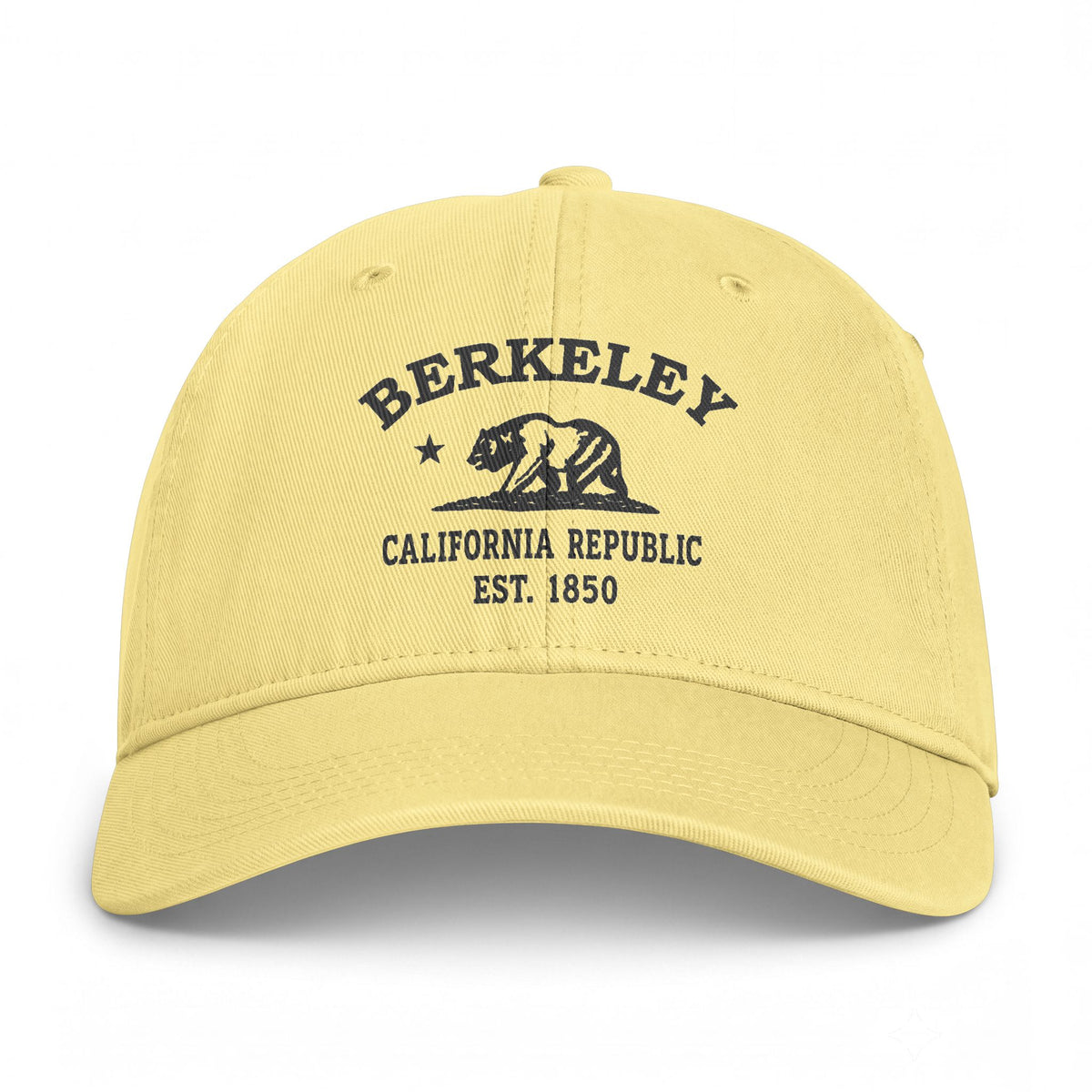 Berkeley California Distressed Cotton Cap - Charcoal Print Logo