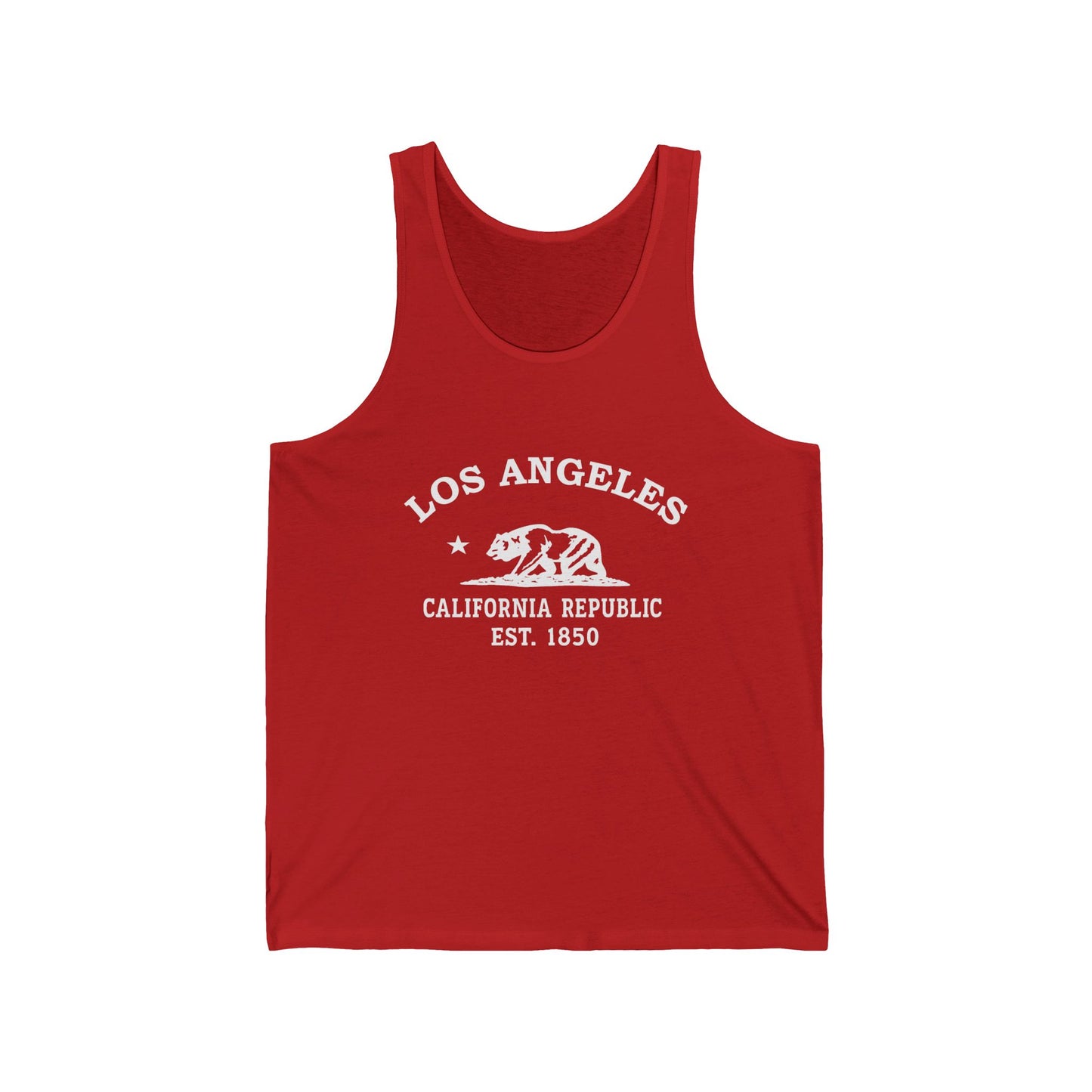 Los Angeles California Vintage Retro Unisex Cotton Jersey Tank Top - White Logo