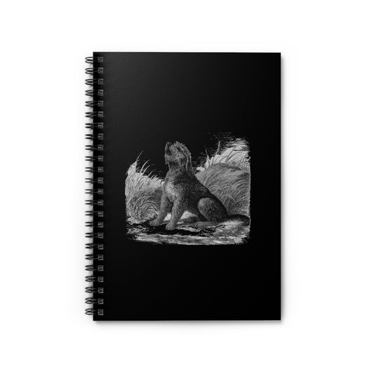 Otterhound Vintage Retro Art Series Spiral Ruled Journal - Howling For Fun