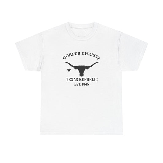 Corpus Christi Texas Vintage Retro Unisex Heavy Cotton Tee - Black Logo