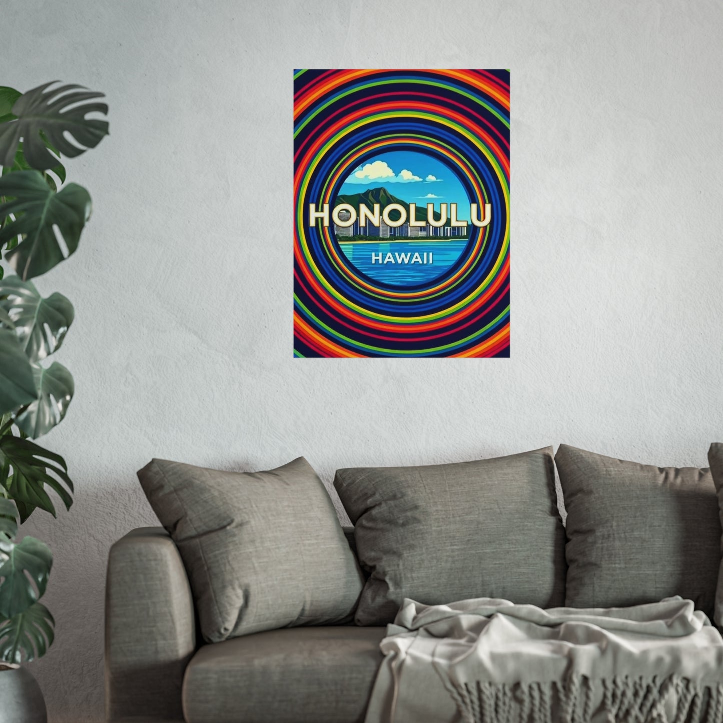 Honolulu Hawaii Vintage Retro Giclée Print Art Series Poster