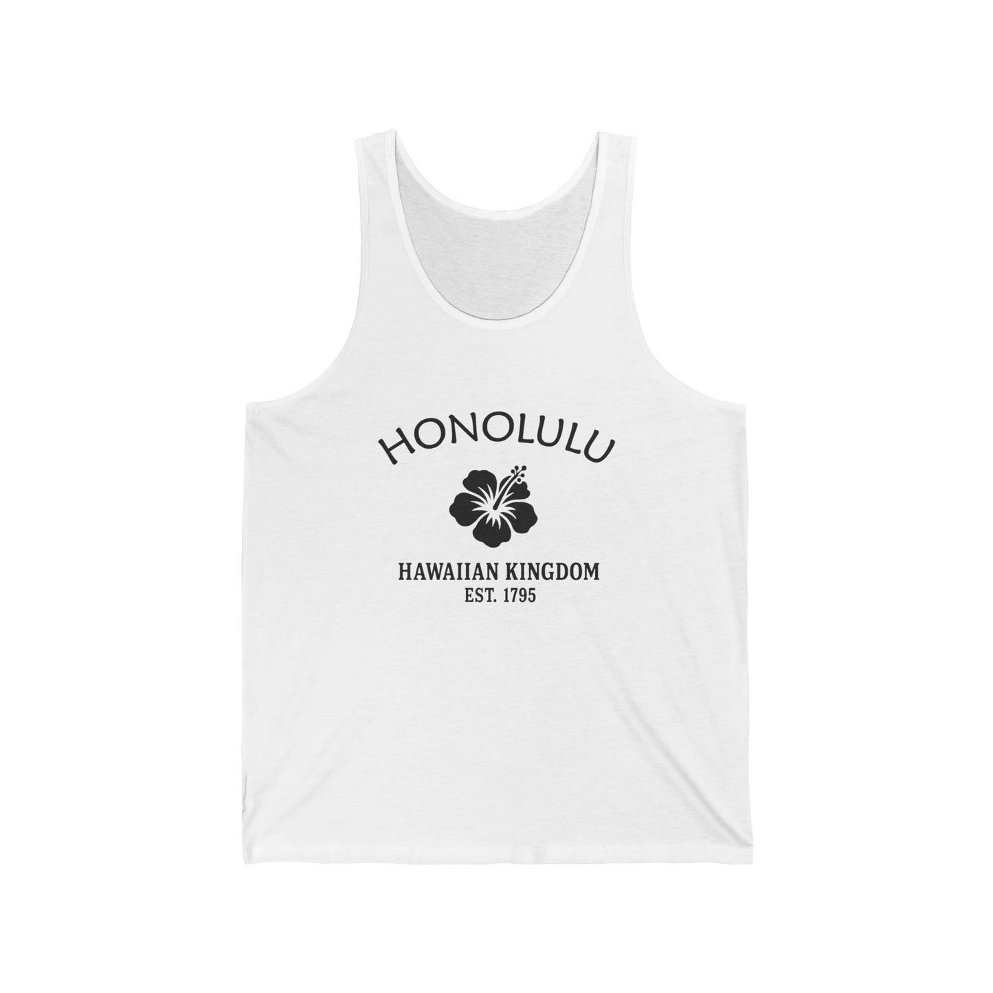 Honolulu Hawaii Vintage Retro Unisex Cotton Jersey Tank Top - Black Logo