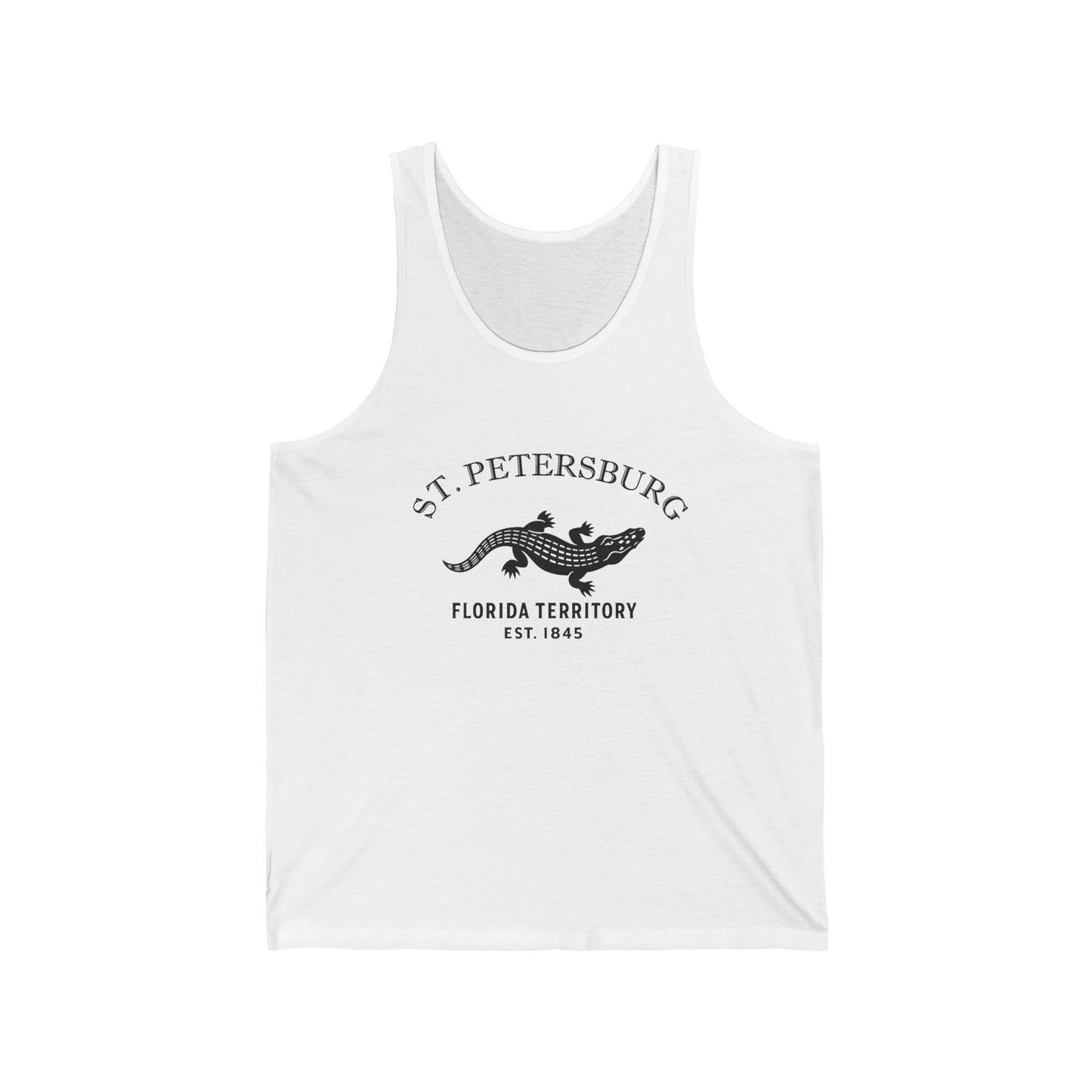 St Petersburg Florida Vintage Retro Unisex Cotton Jersey Tank Top - Black Logo
