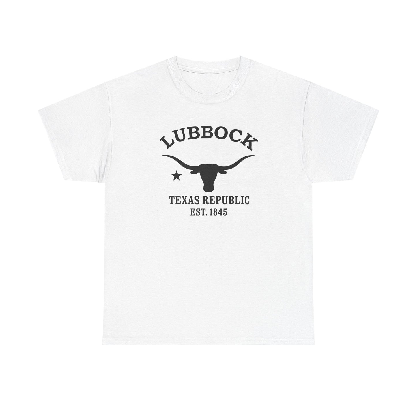 Lubbock Texas Vintage Retro Unisex Heavy Cotton Tee - Black Logo