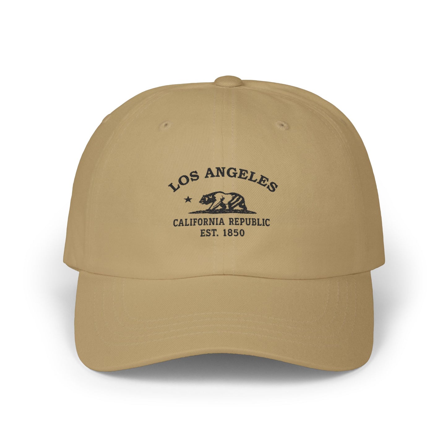 Los Angeles California Vintage Retro Embroidered Cotton Cap - Black Logo