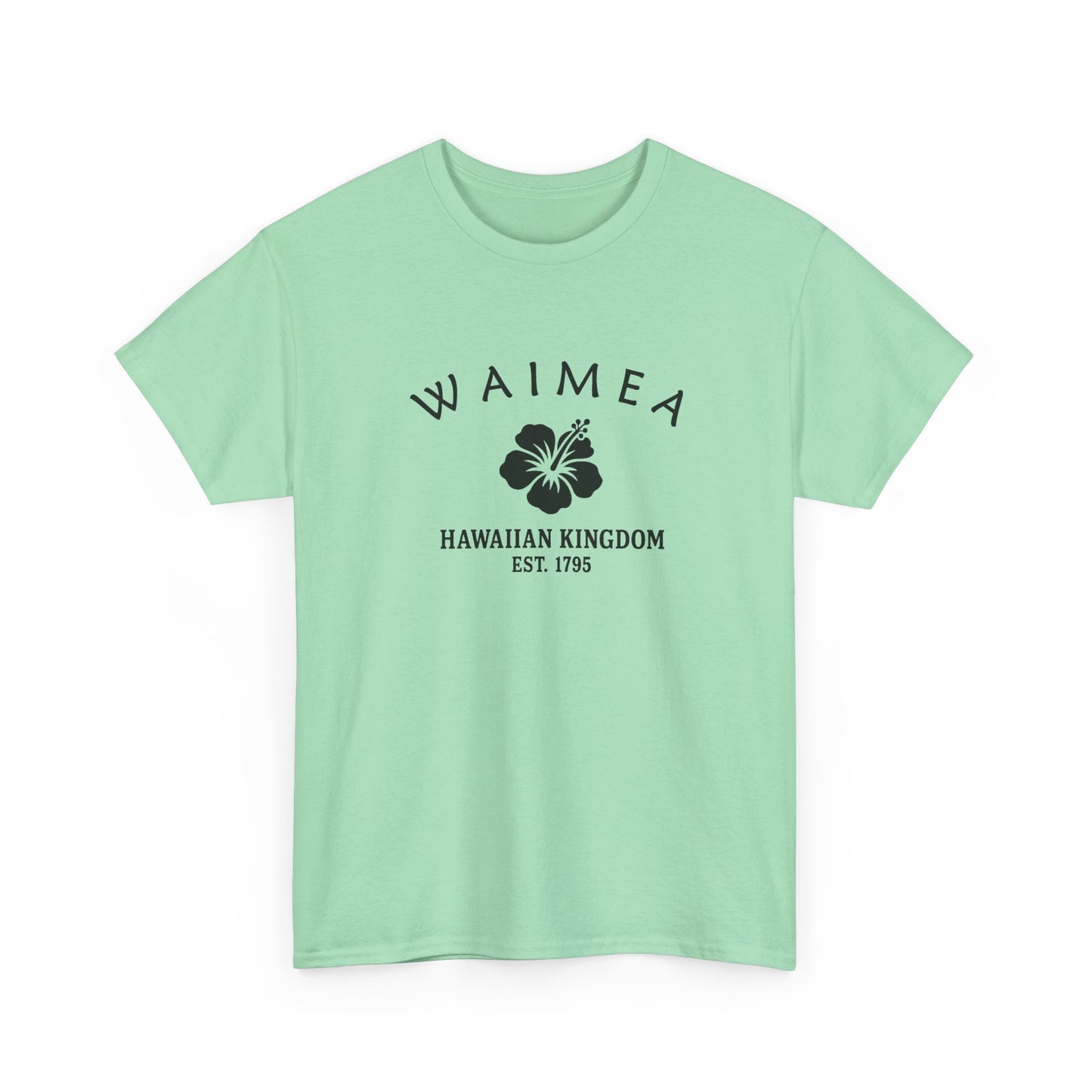 Waimea Hawaii Vintage Retro Unisex Heavy Cotton Tee - Black Logo