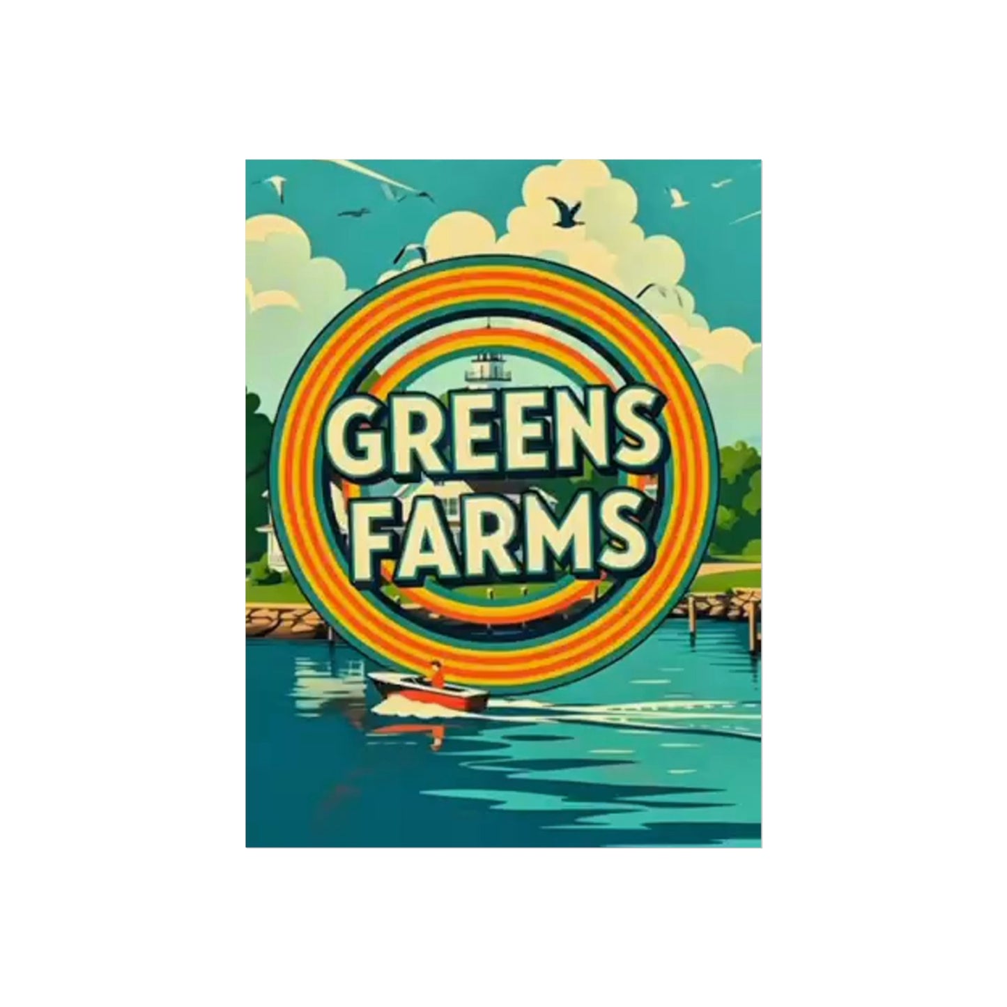 Greens Farms Connecticut Vintage Retro Giclée Print Art Series Poster