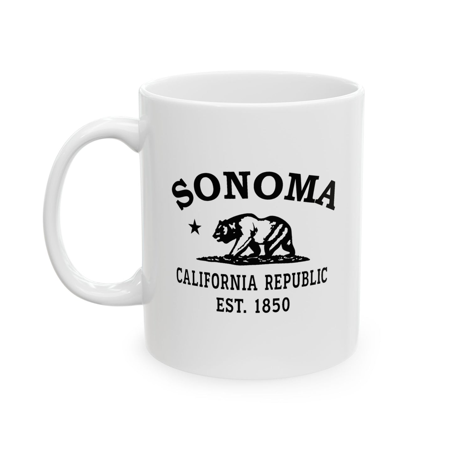 Sonoma California Vintage Retro Ceramic Mug - Black Logo