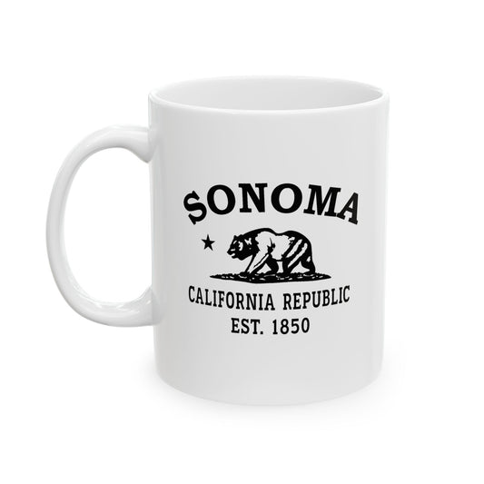 Sonoma California Vintage Retro Ceramic Mug - Black Logo