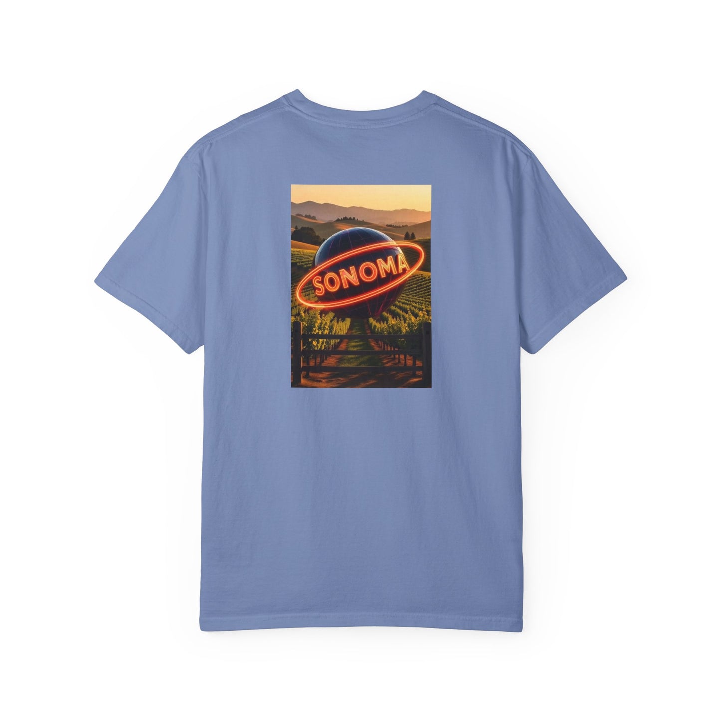 Sonoma California Vintage Retro Back Printed Art Series Cotton Tee - Black Logo