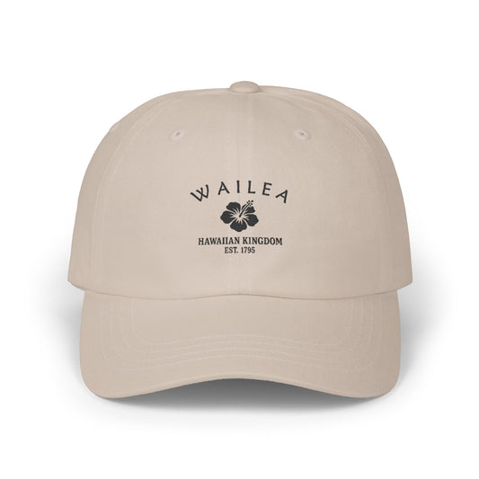 Wailea Hawaii Vintage Retro Embroidered Cotton Cap - Black Logo