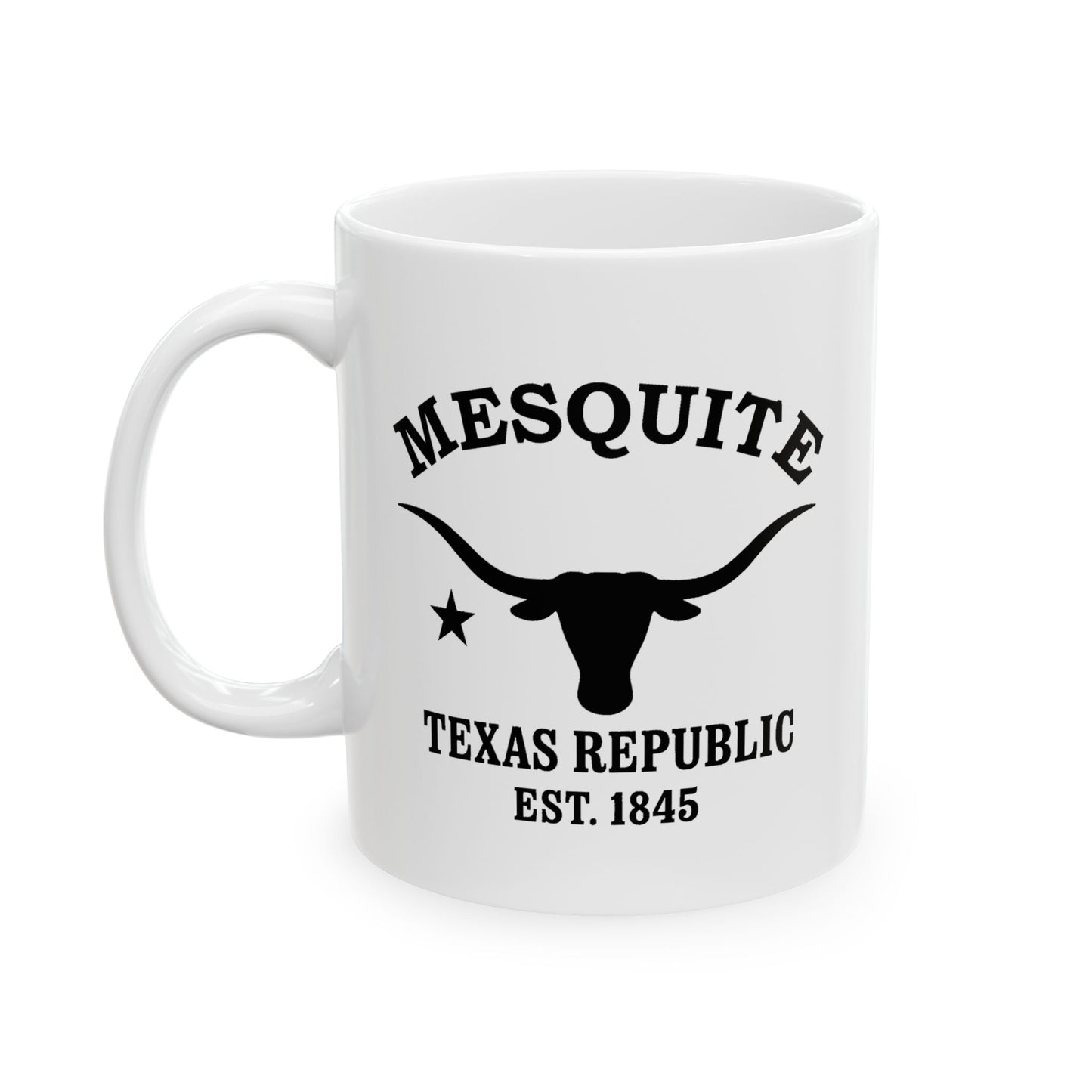 Mesquite Texas Vintage Retro Ceramic Mug - Black Logo