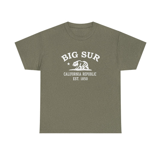 Big Sur California Vintage Retro Unisex Heavy Cotton Tee - White Logo