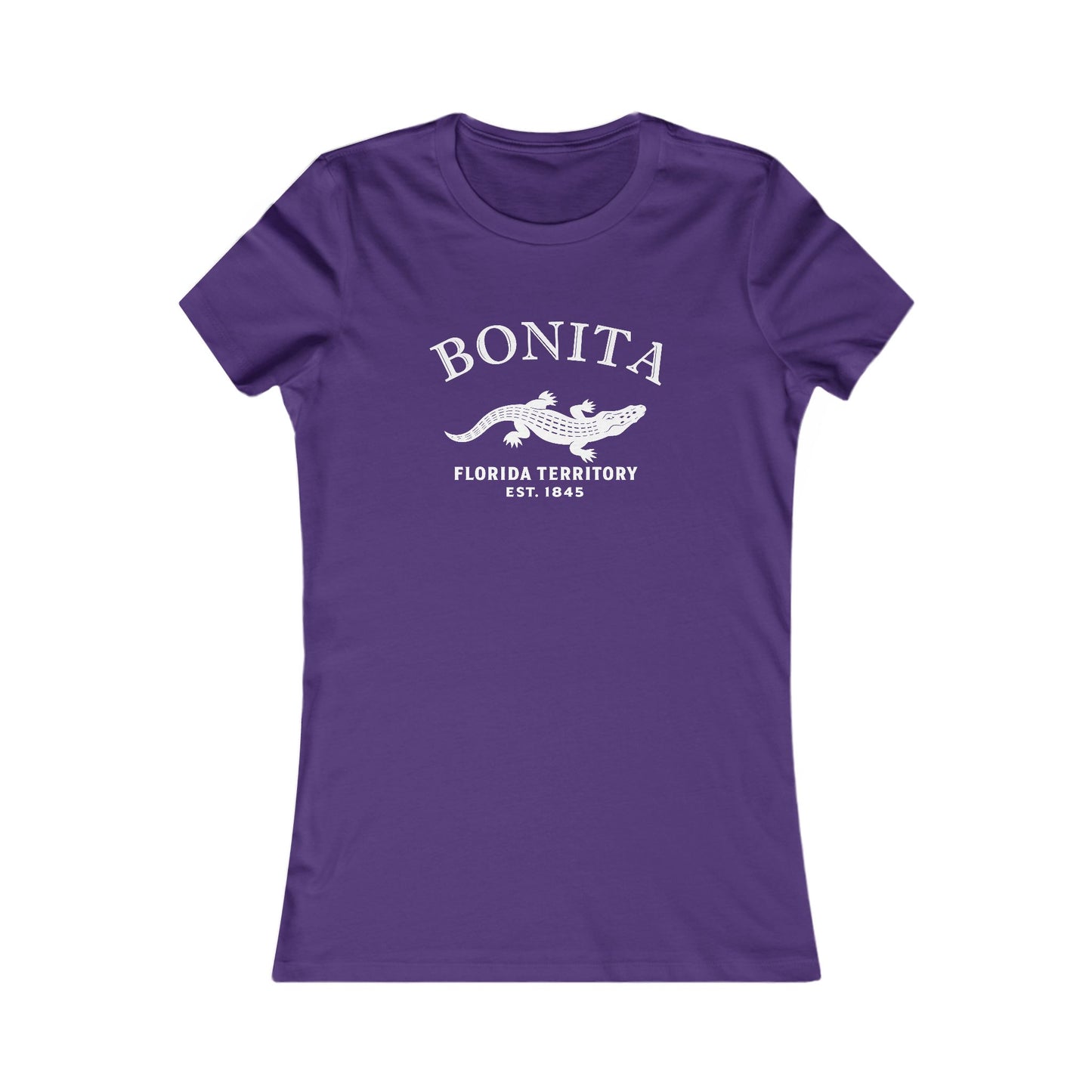 Bonita Florida Vintage Retro Womens Fitted Ringspun Cotton Tee - White Logo