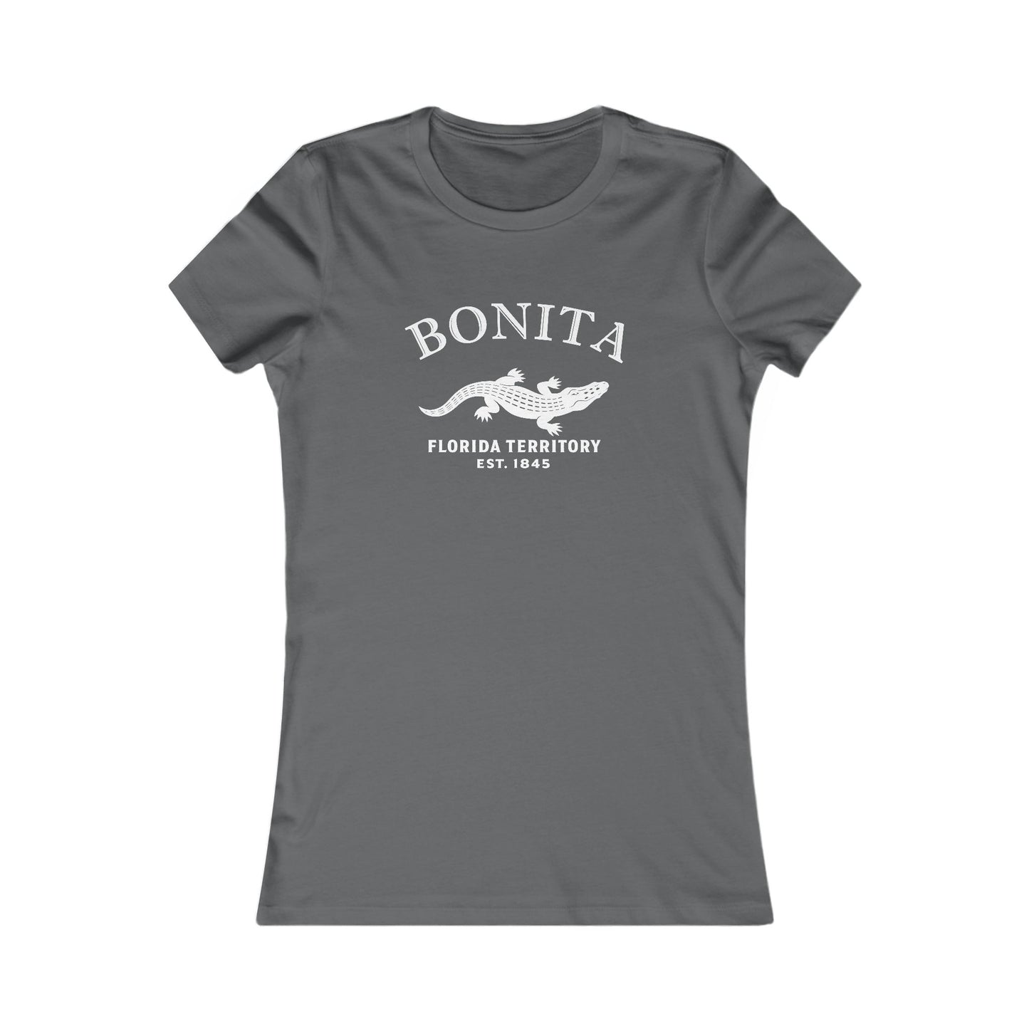 Bonita Florida Vintage Retro Womens Fitted Ringspun Cotton Tee - White Logo