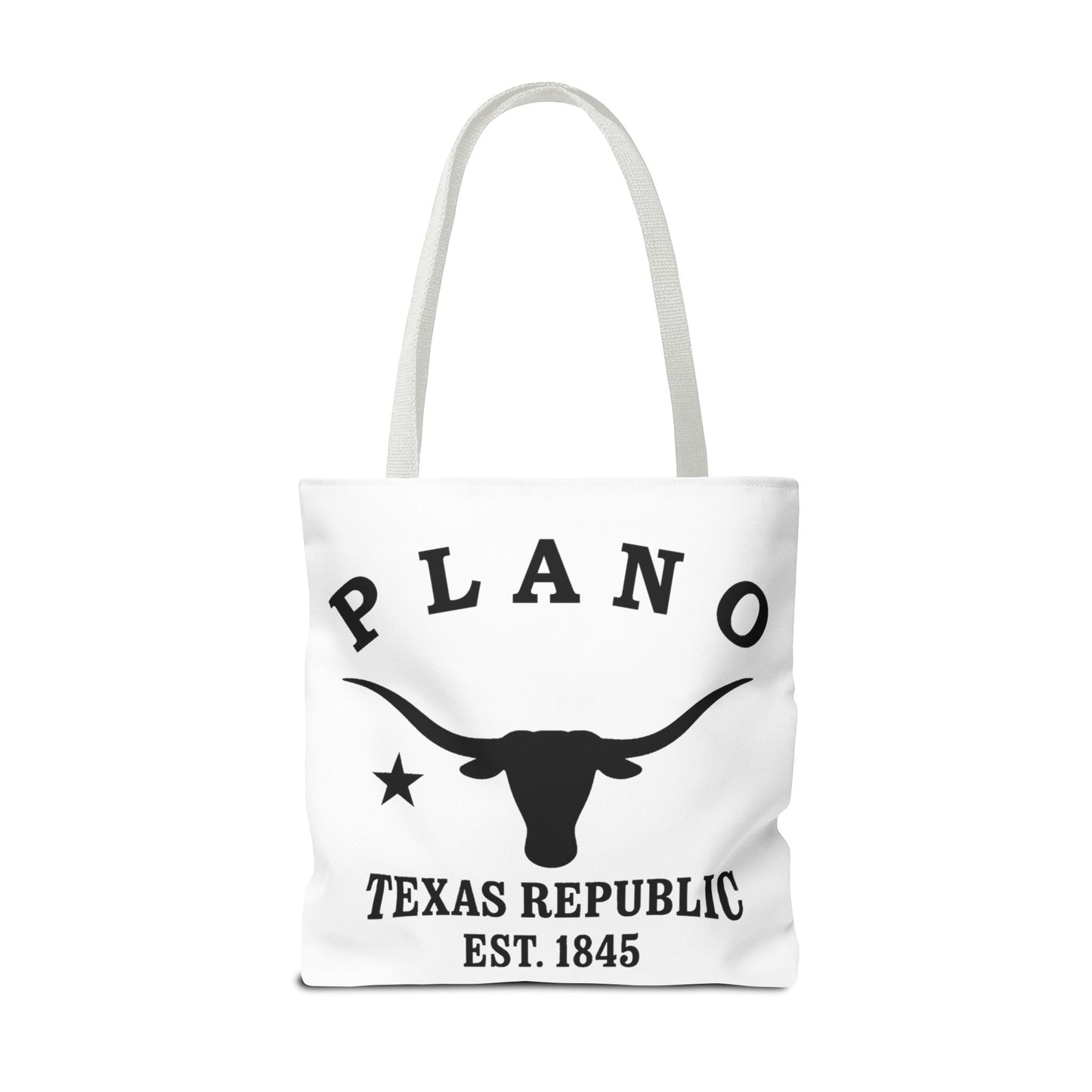 Plano Texas Vintage Retro Light Canvas Tote - Black Logo
