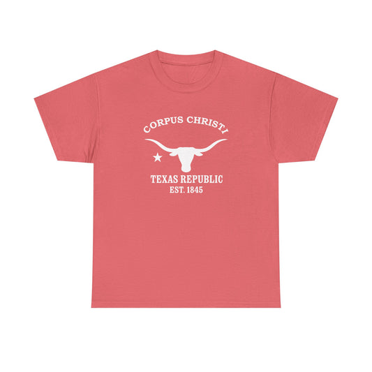 Corpus Christi Texas Vintage Retro Unisex Heavy Cotton Tee - White Logo