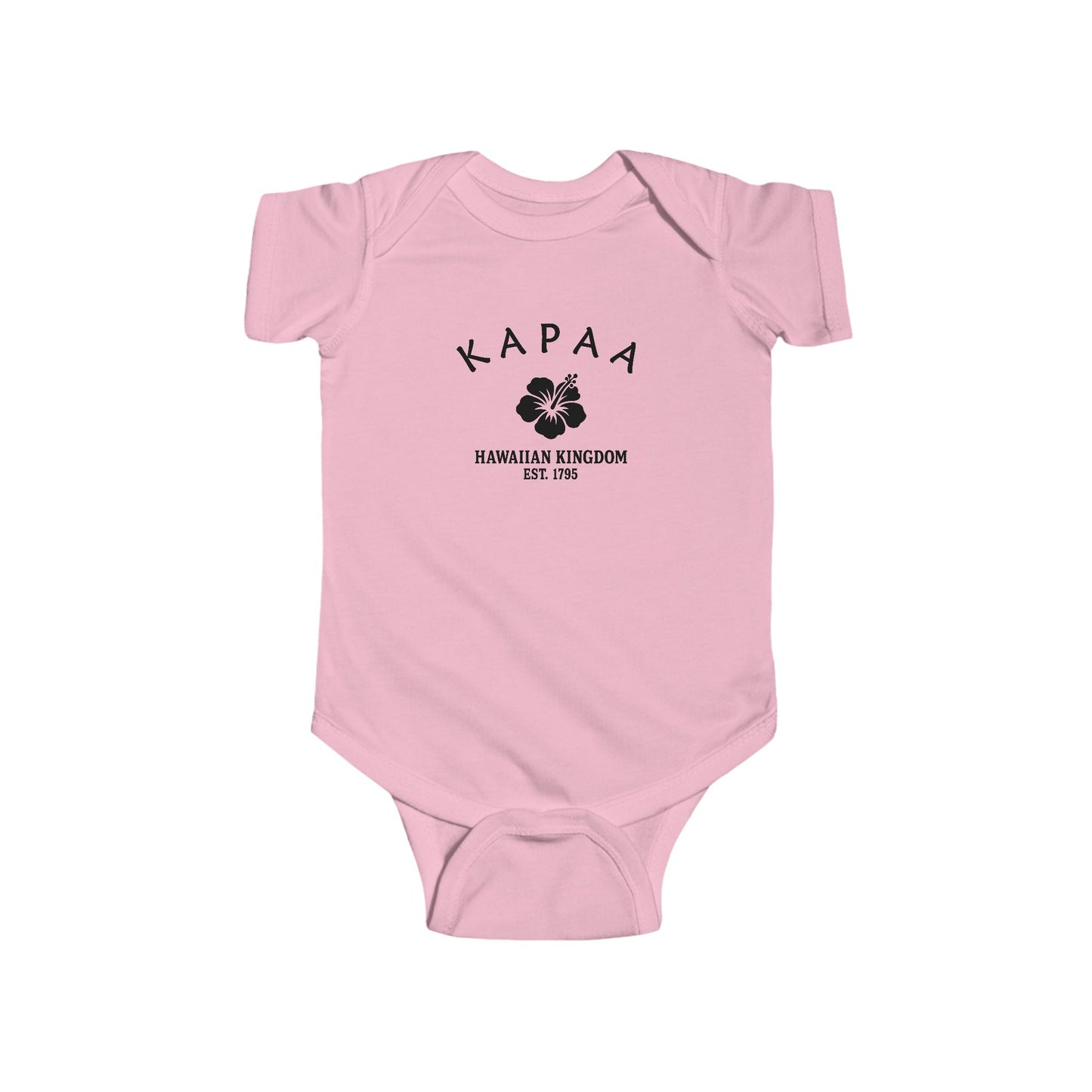 Kapaa Hawaii Vintage Retro Cotton Jersey Baby Bodysuit - Black Logo