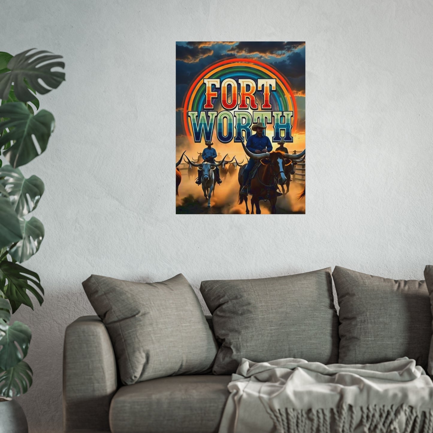 Fort Worth Texas Vintage Retro Giclée Print Art Series Poster