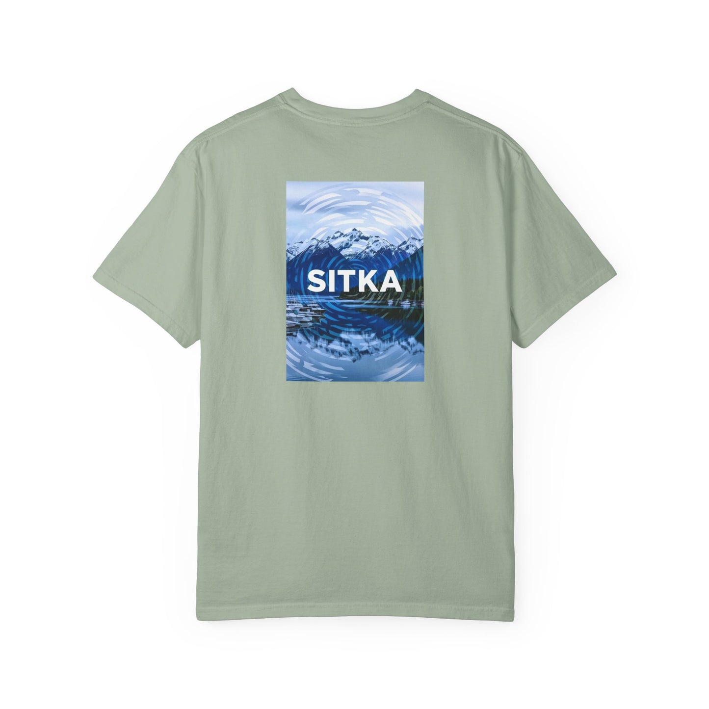 Sitka Alaska Vintage Retro Back Printed Art Series Cotton Tee - Black Logo