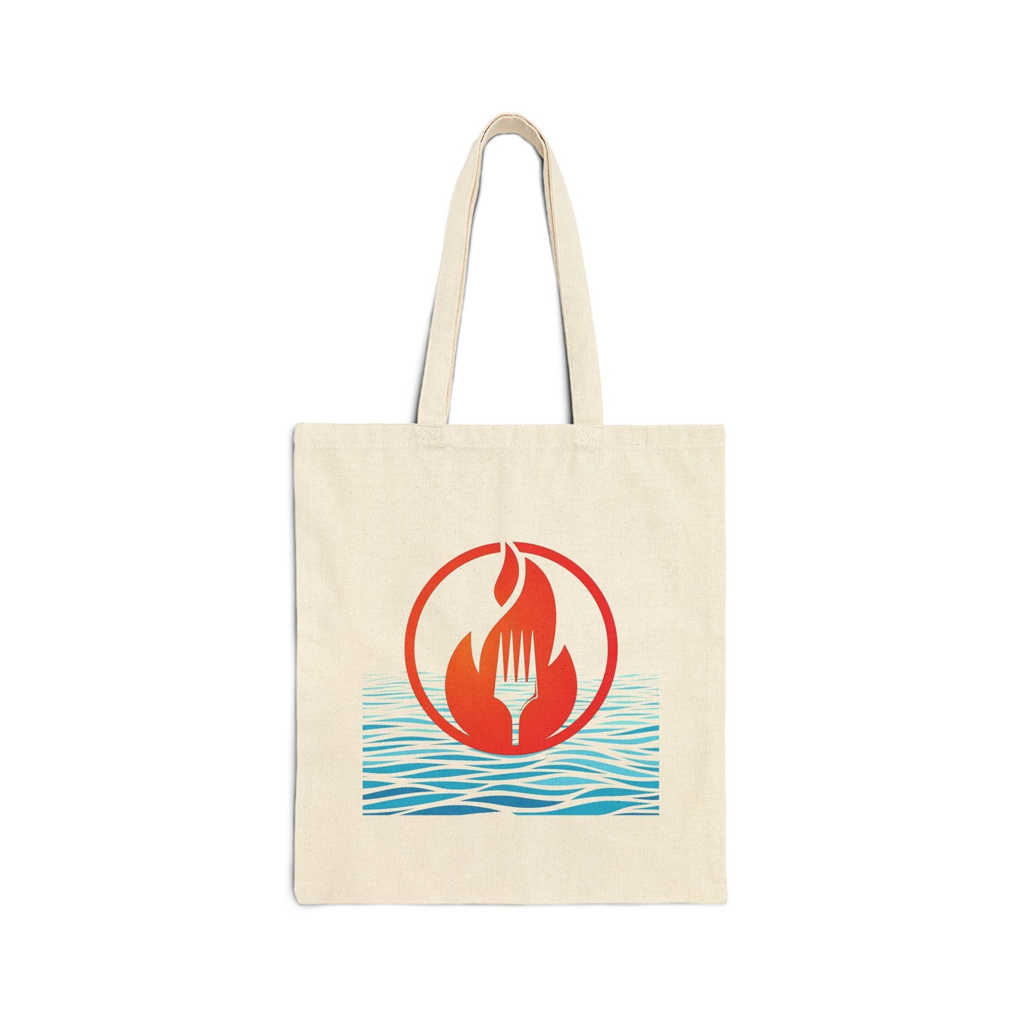 Eat Fire Spring Canvas Cotton Tote Bag - Image Logo
