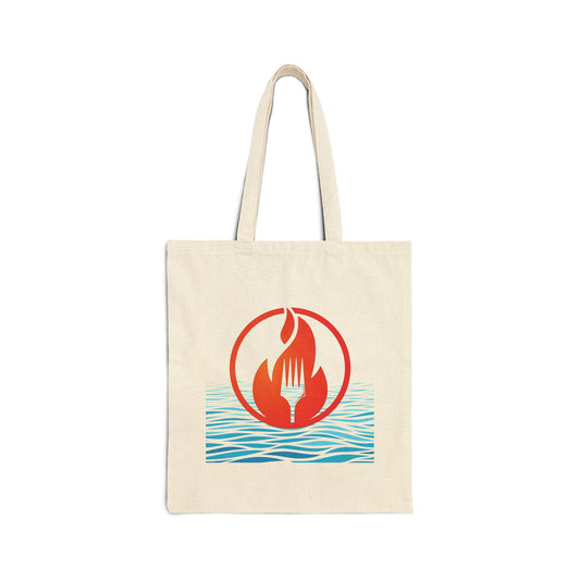Eat Fire Spring Canvas Cotton Tote Bag - Image Logo
