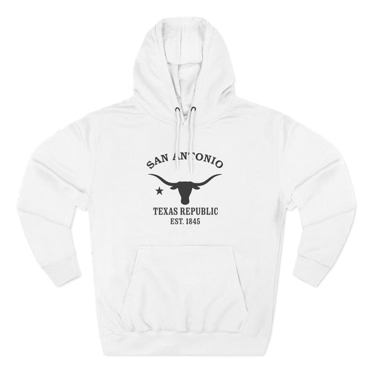 San Antonio Texas Vintage Retro Unisex Heavy Cotton Hoodie - Black Logo
