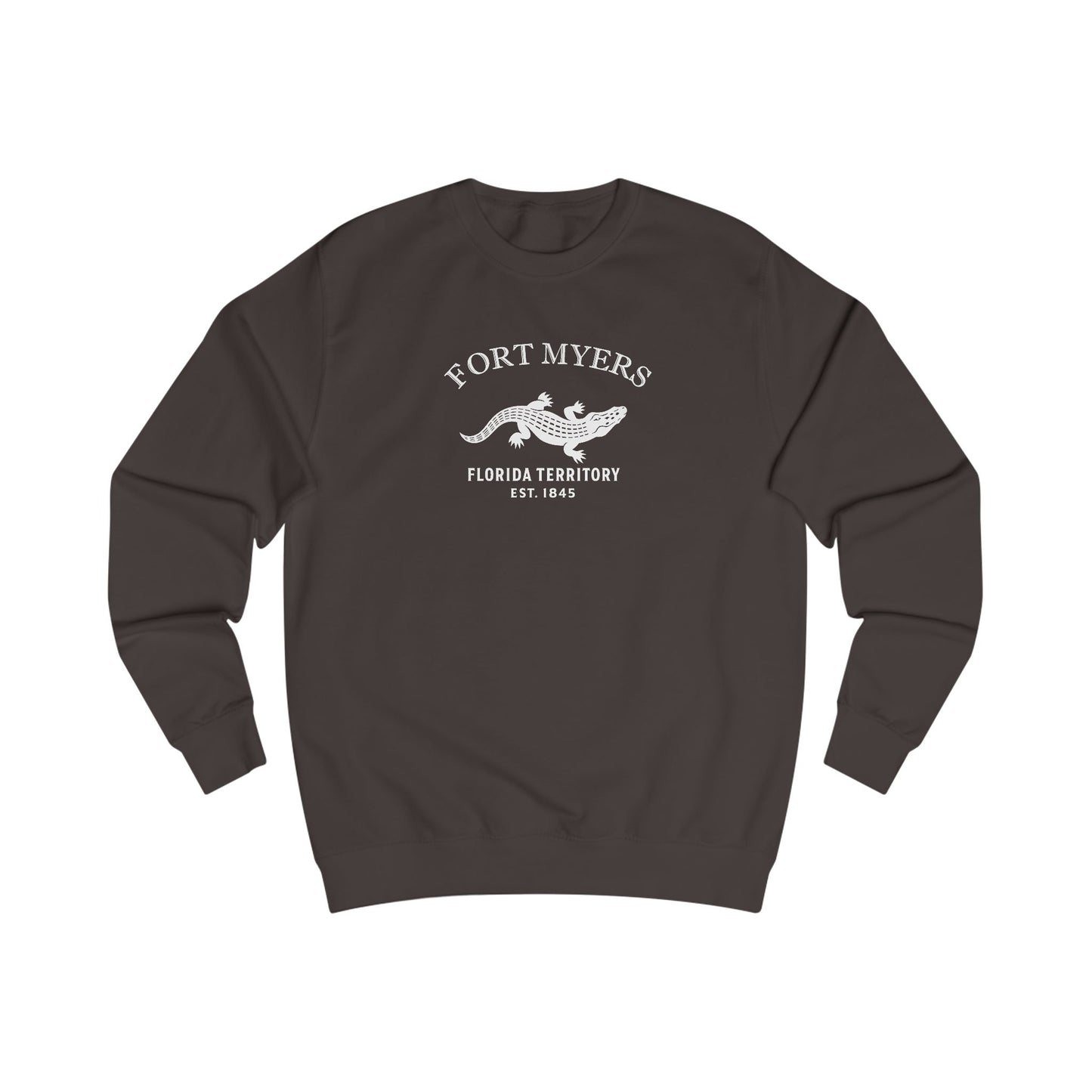 Fort Myers Florida Vintage Retro Premium Crewneck Sweatshirt - White Logo - Bottle Green