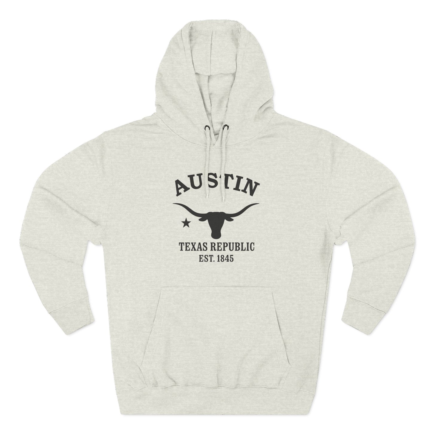 Austin Texas Vintage Retro Unisex Heavy Cotton Hoodie - Black Logo