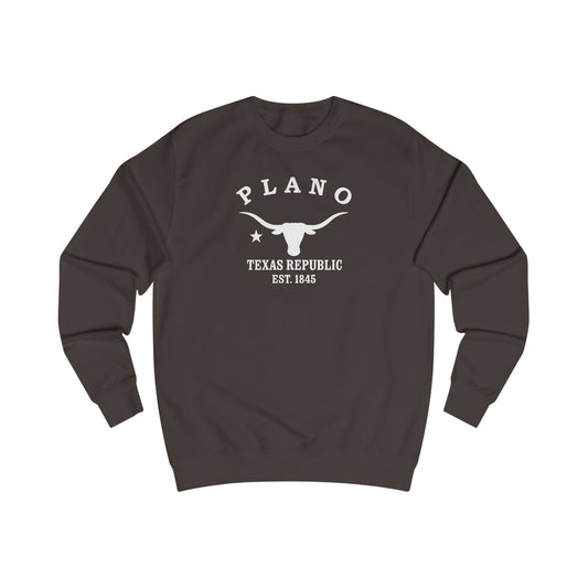 Plano Texas Vintage Retro Premium Crewneck Sweatshirt - White Logo - Bottle Green