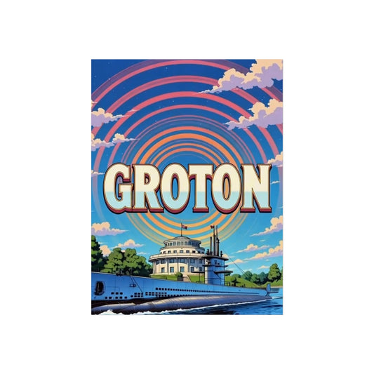 Groton Connecticut Vintage Retro Giclée Print Art Series Poster