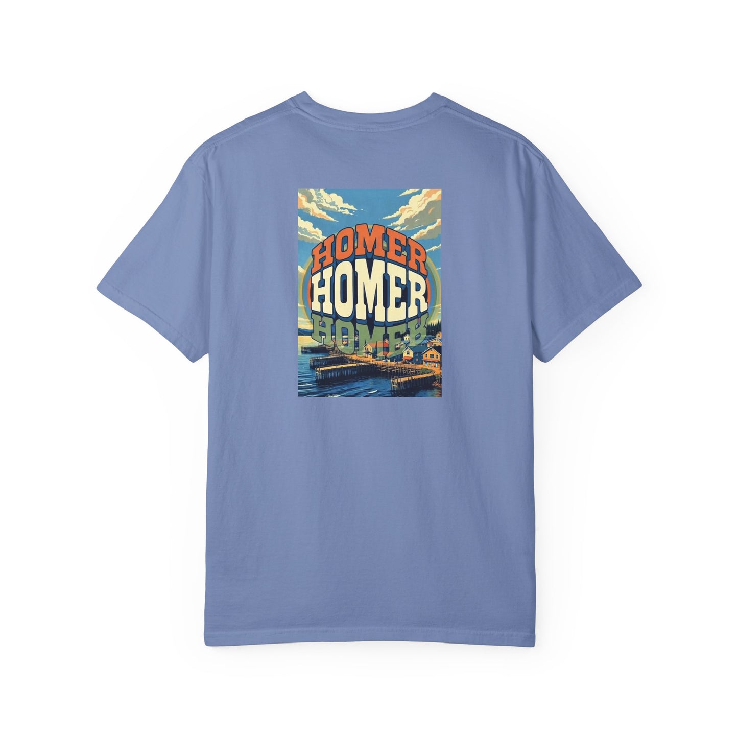 Homer Alaska Vintage Retro Back Printed Art Series Cotton Tee - Black Logo