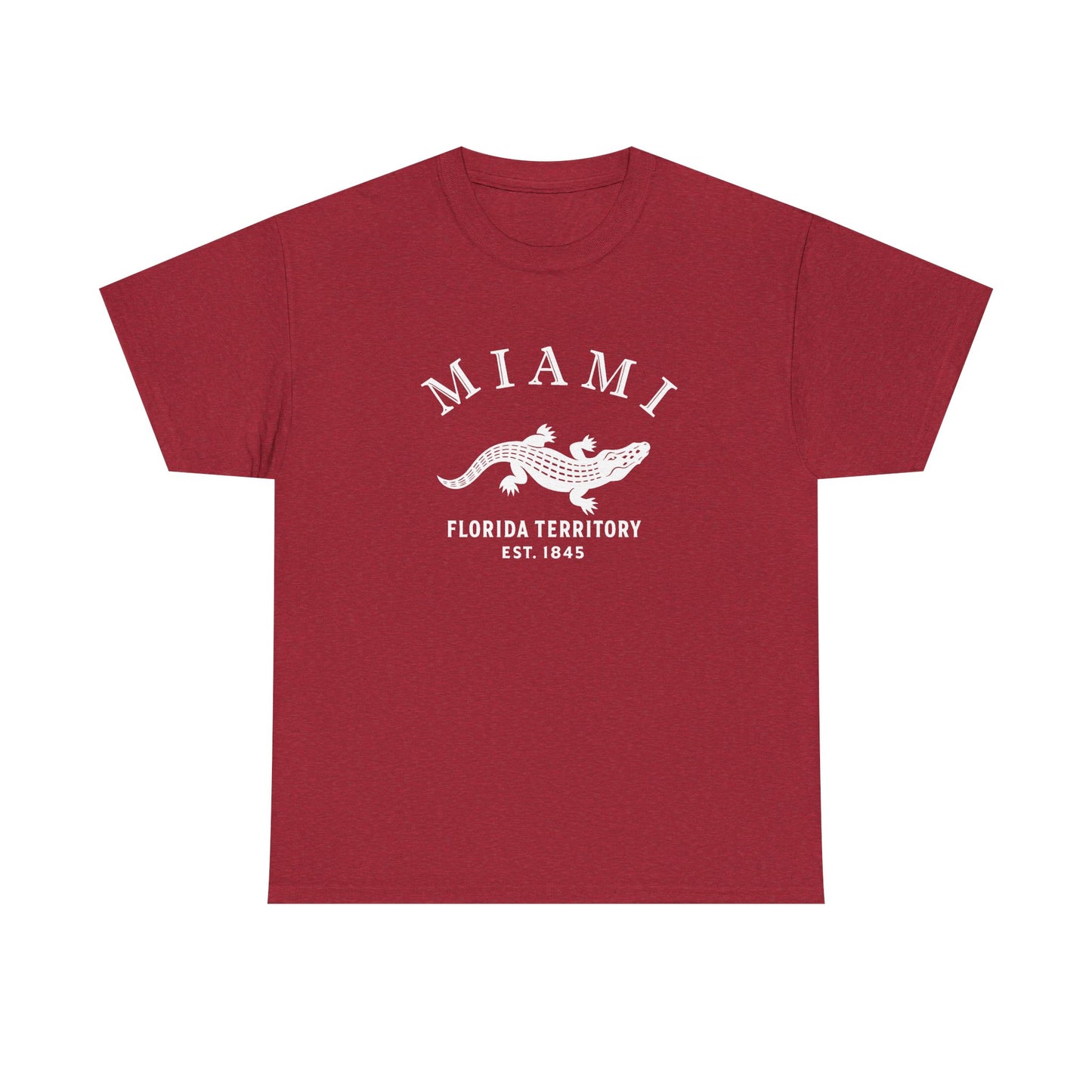 Miami Florida Vintage Retro Unisex Heavy Cotton Tee - White Logo