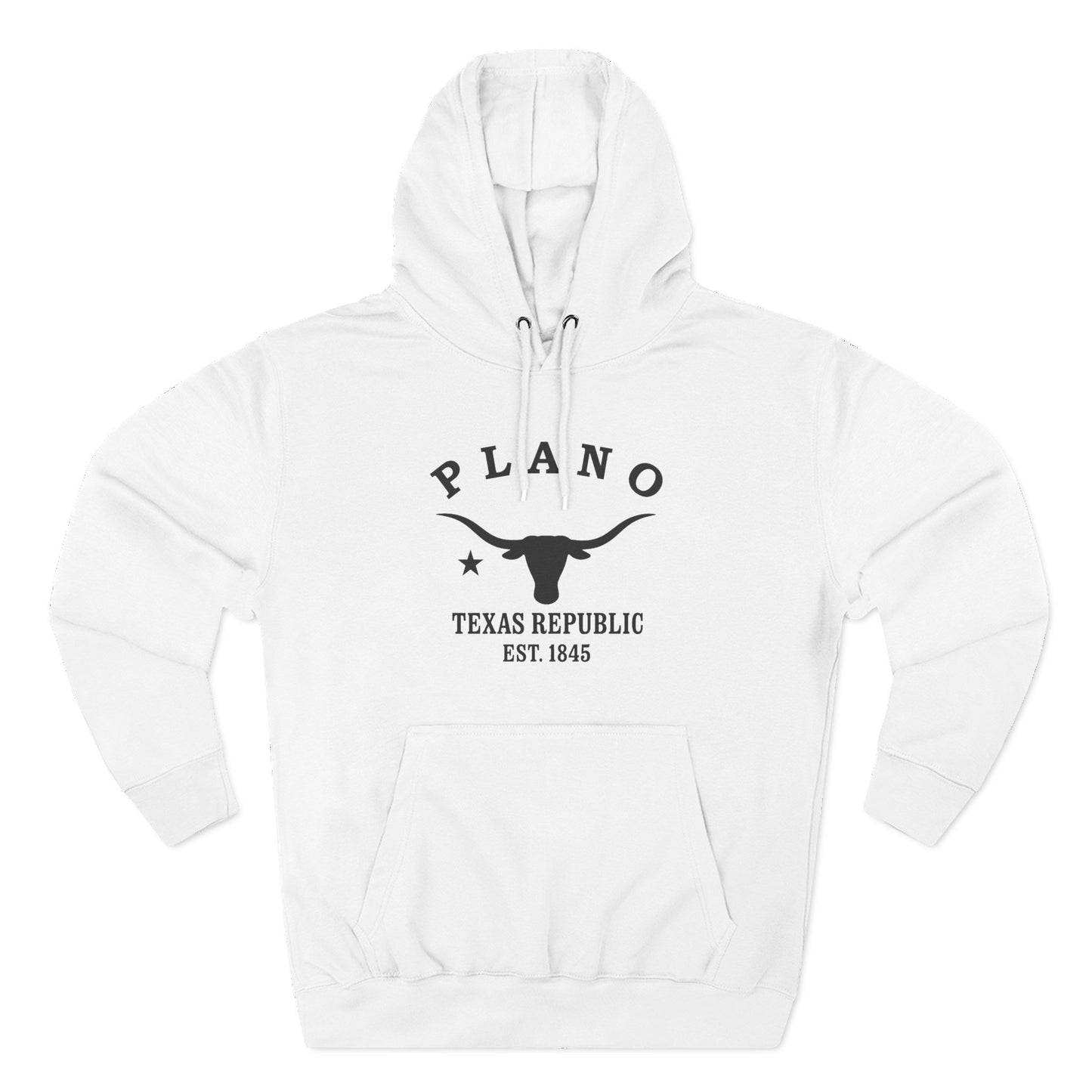 Plano Texas Vintage Retro Unisex Heavy Cotton Hoodie - Black Logo