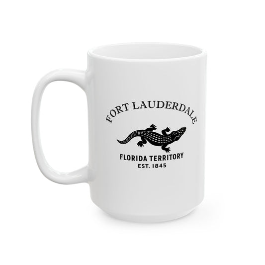 Fort Lauderdale Florida Vintage Retro Ceramic Mug - Black Logo