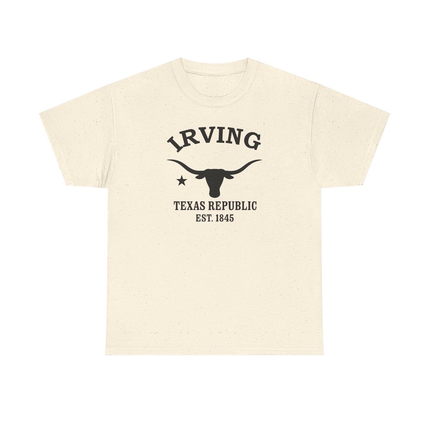 Irving Texas Vintage Retro Unisex Heavy Cotton Tee - Black Logo