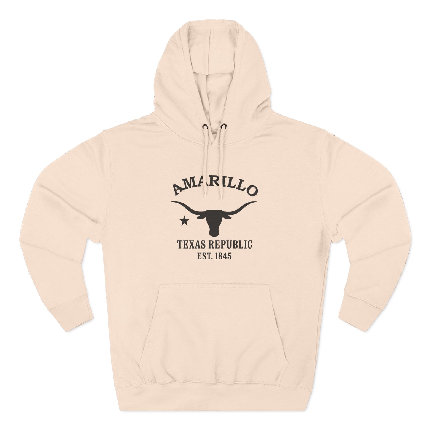 Amarillo Texas Vintage Retro Unisex Heavy Cotton Hoodie - Black Logo