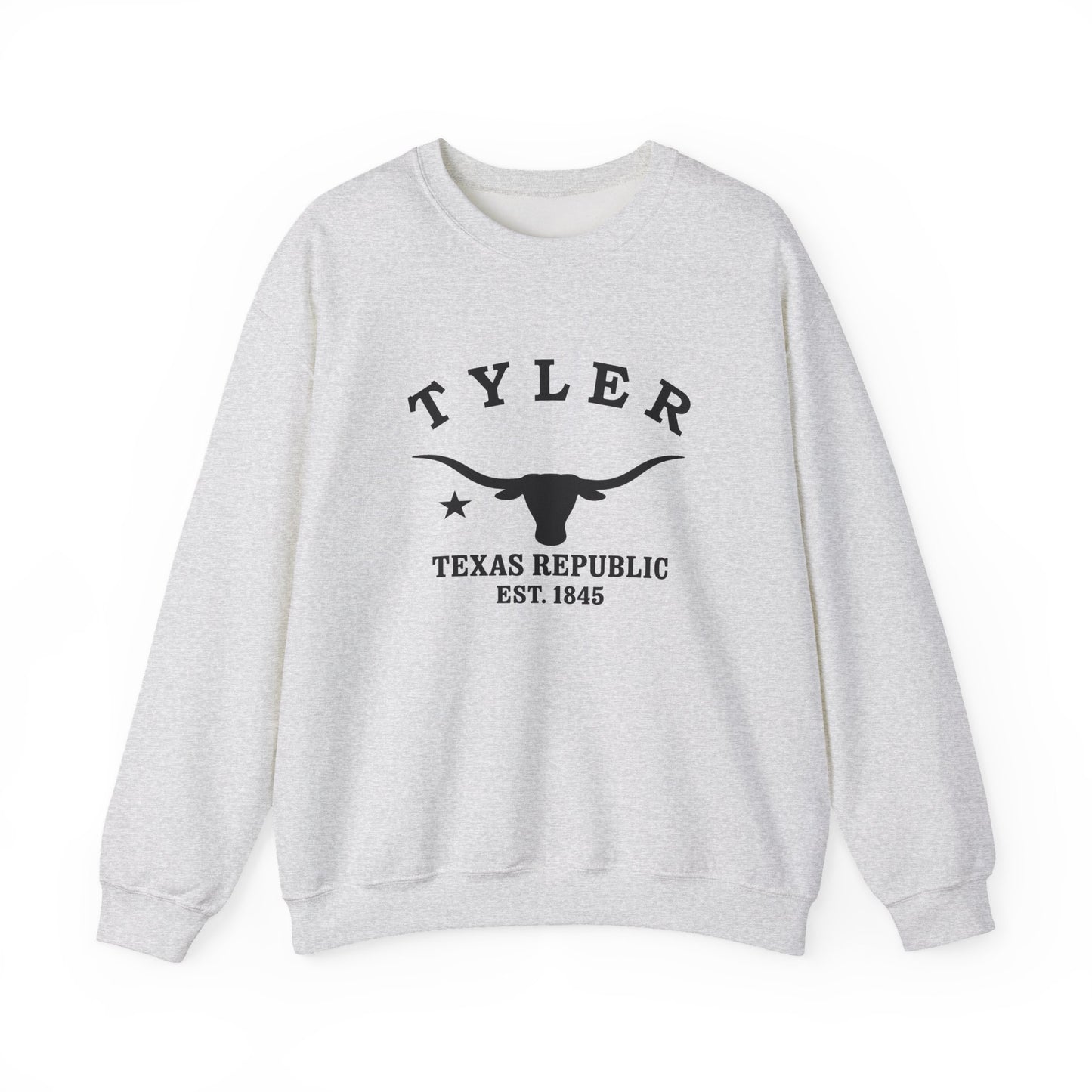 Tyler Texas Vintage Retro Unisex Heavy Crewneck Sweatshirt - Black Logo