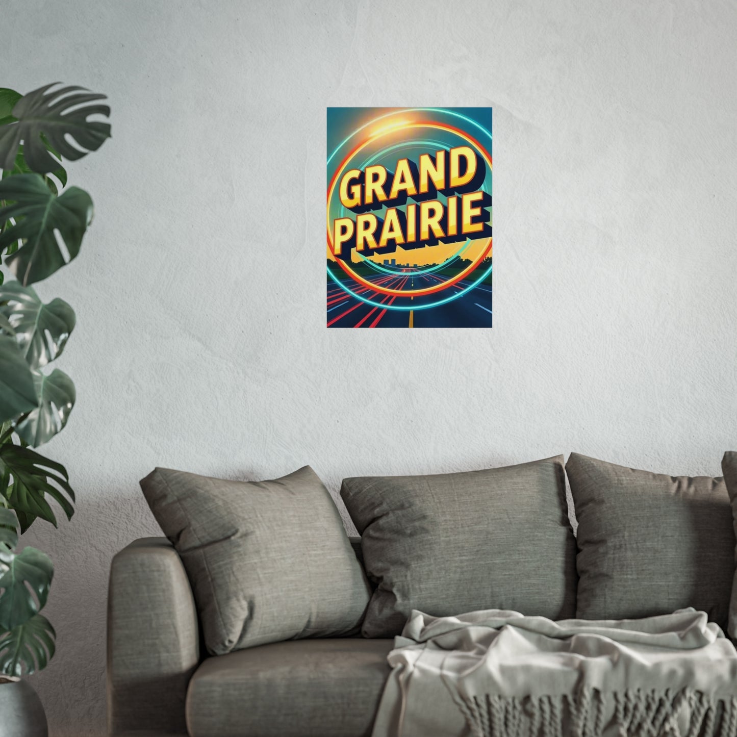 Grand Prairie Texas Vintage Retro Giclée Print Art Series Poster