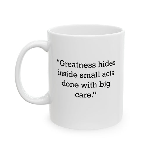 Quote 33 Greatness Hides Inside Vintage Retro Ceramic Mug - Black Logo