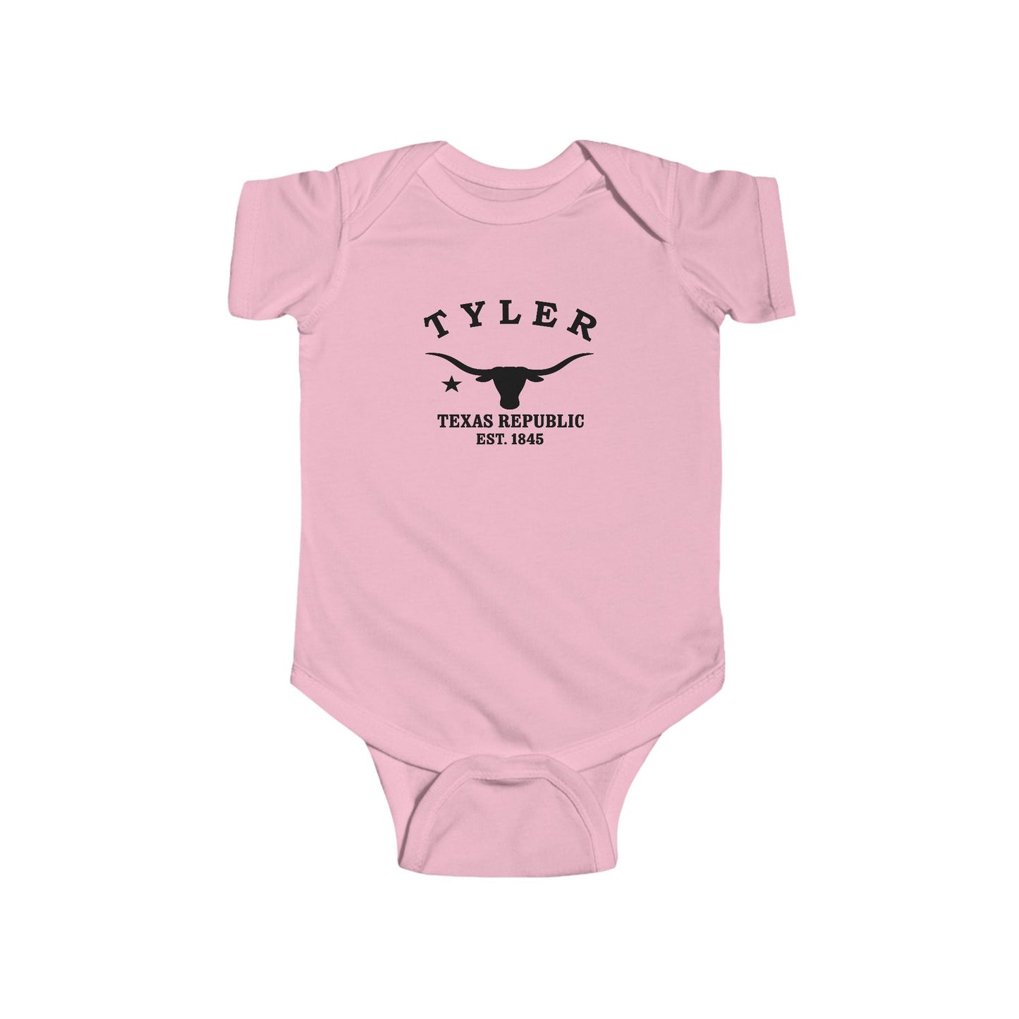 Tyler Texas Vintage Retro Cotton Jersey Baby Bodysuit - Black Logo