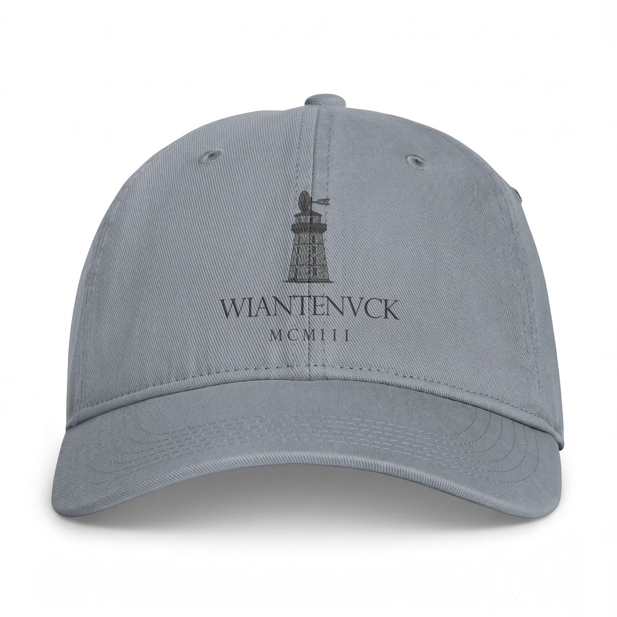 Wiantenuck Combo Logo Retro Vintage Washed Cap in Granite, Charcoal Printed Logo