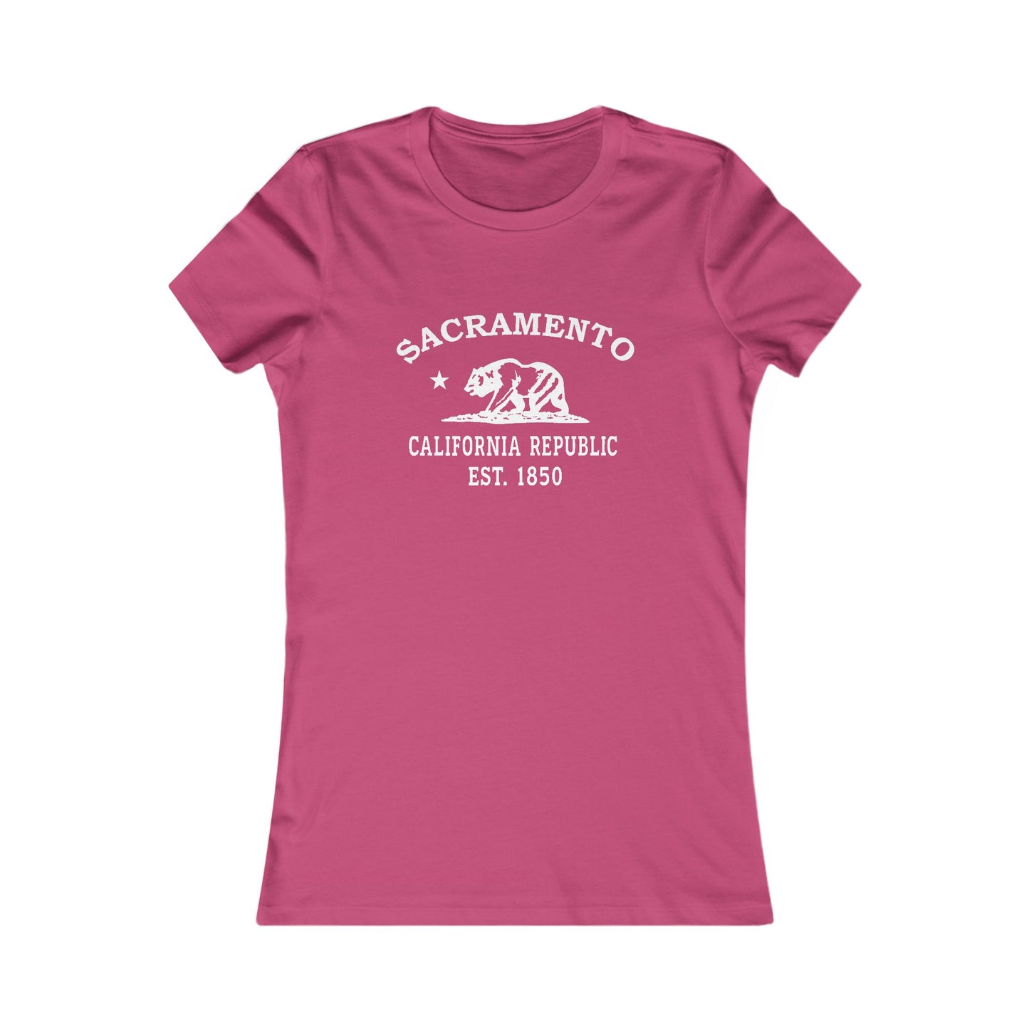 Sacramento California Vintage Retro Womens Fitted Ringspun Cotton Tee - White Logo