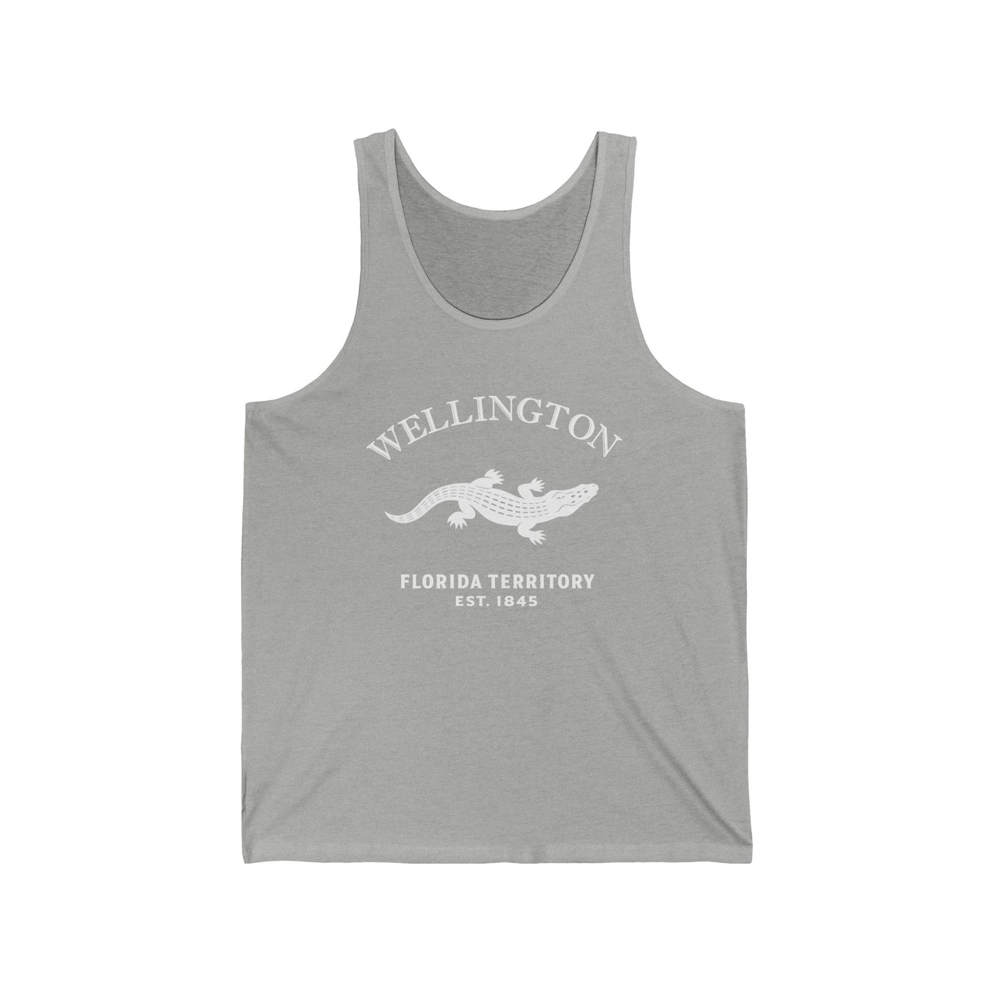 Wellington Florida Unisex Cotton Jersey Tank Top - White Logo