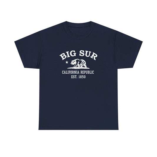 Big Sur California Vintage Retro Unisex Heavy Cotton Tee - White Logo