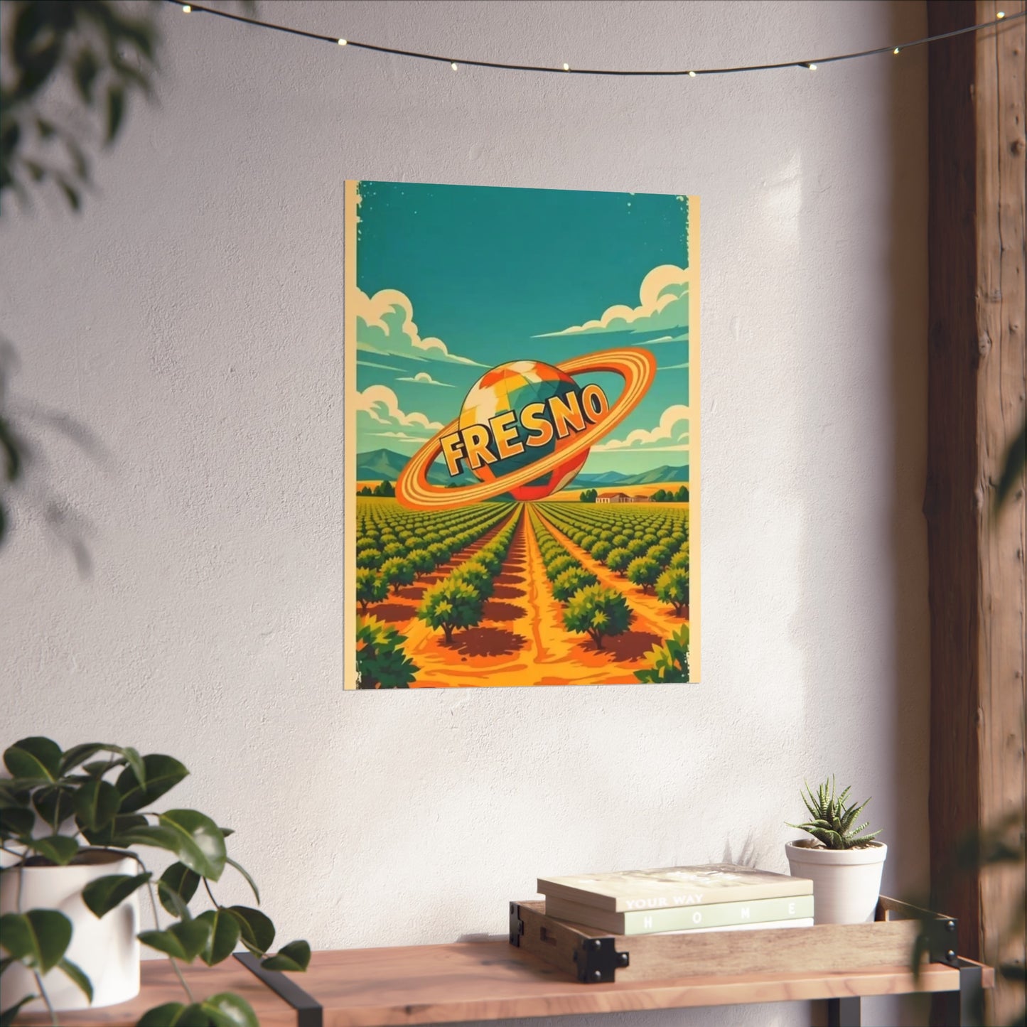 Fresno California Vintage Retro Giclée Print Art Series Poster