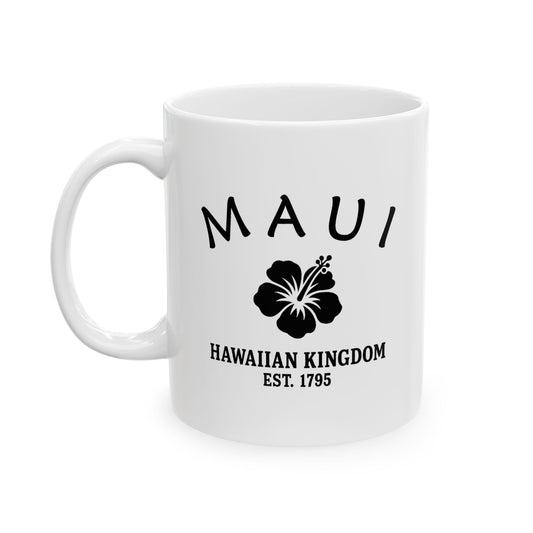 Maui Hawaii Vintage Retro Ceramic Mug - Black Logo