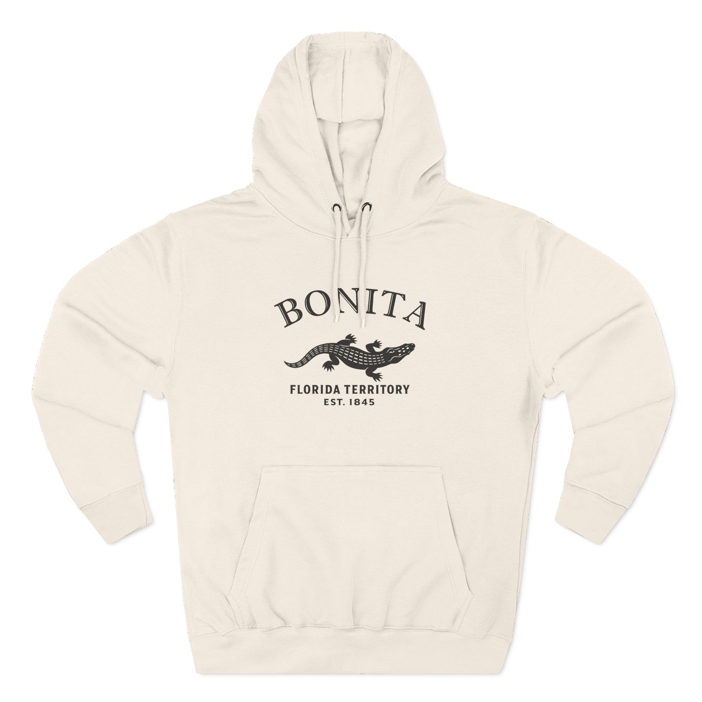 Bonita Florida Vintage Retro Unisex Heavy Cotton Hoodie - Black Logo